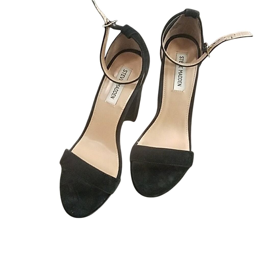 EUC Steve Madden carrison block heel black‎ suede sz 10